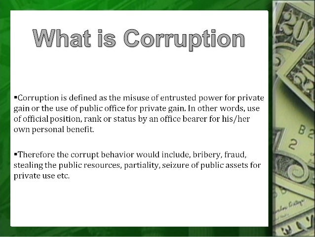 Essay on topic corruption