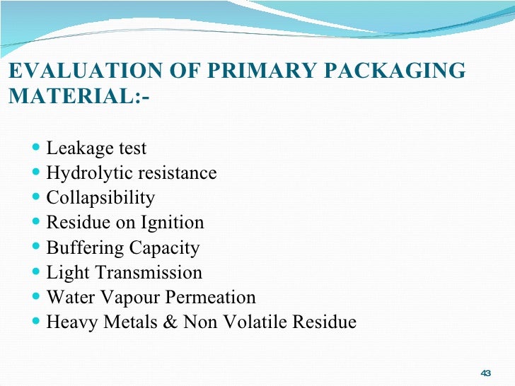 Primary And Second Packaging