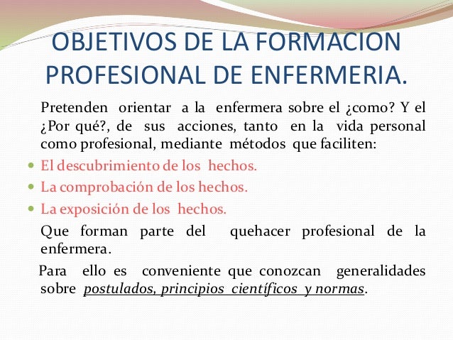 Principios cientificos guian la enfermeria
