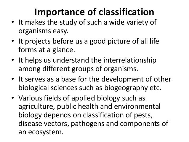 what is the importance of a biological classification system