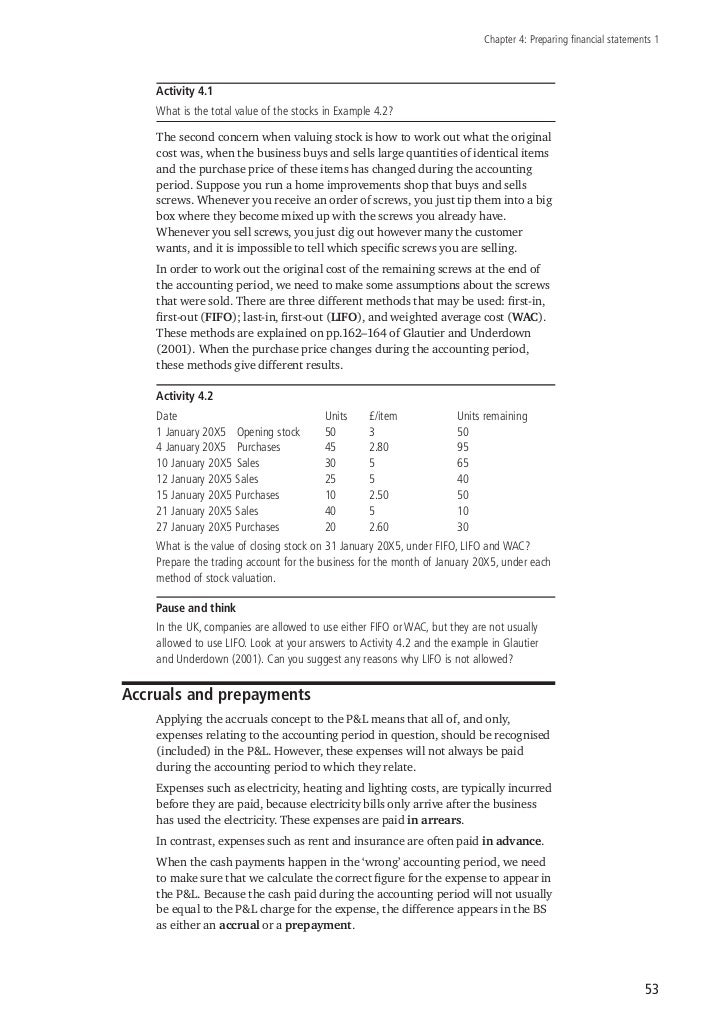 with statement financial valuation starting complicated example