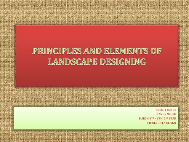 principles of landscape principles of landscape
