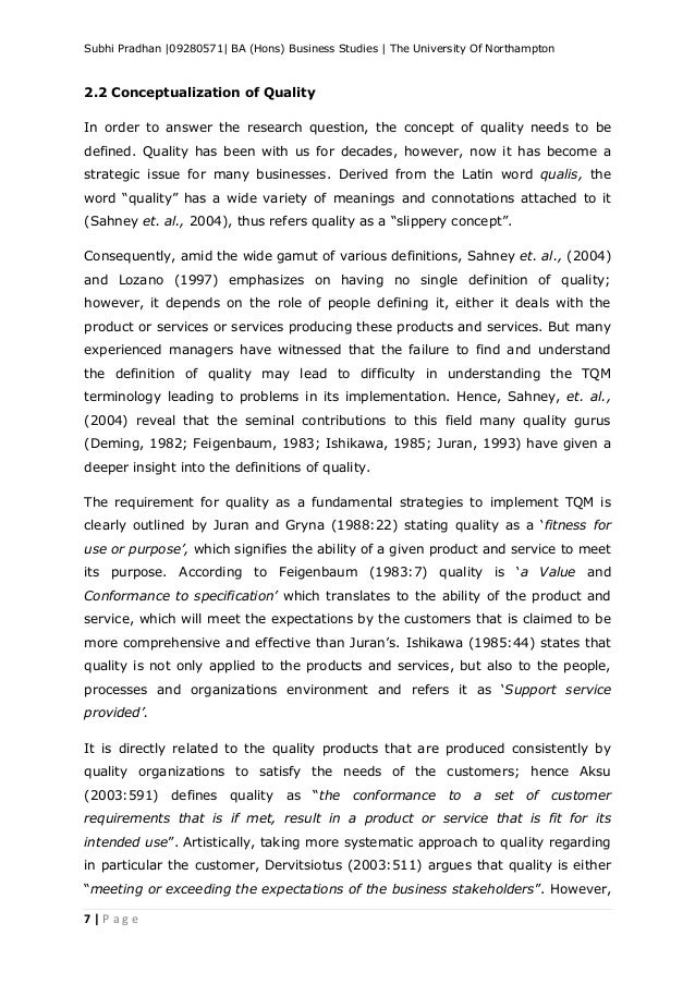 Quality essay