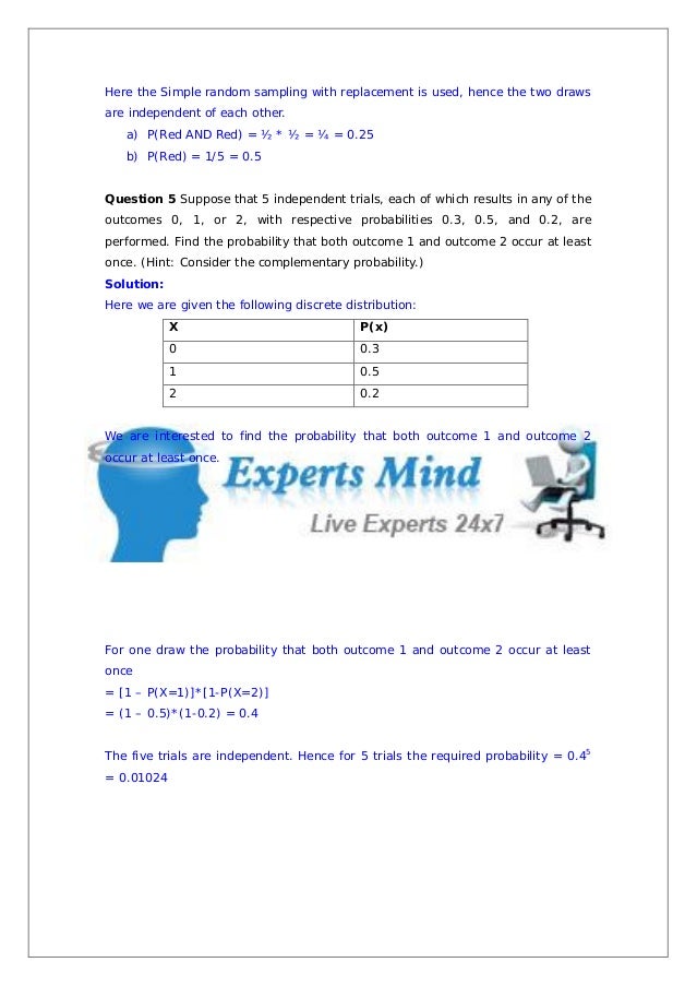 Probability and statistics homework help