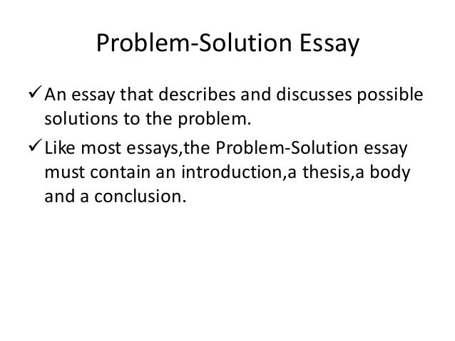 Problem and solution essay rubric