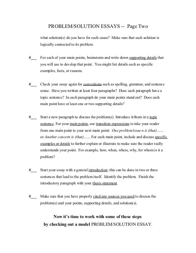 Problem solution essay example esl picture
