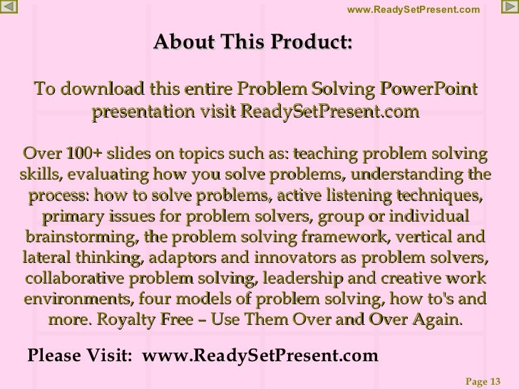 Problem Solving Case Studies