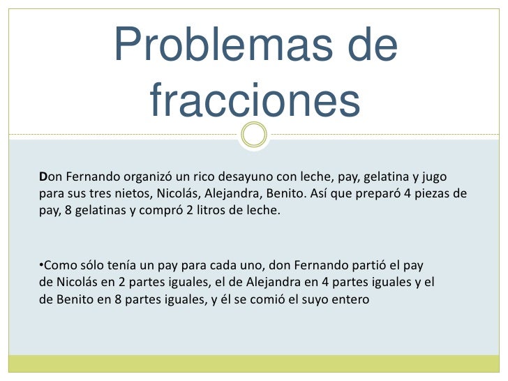Problemas de fracciones