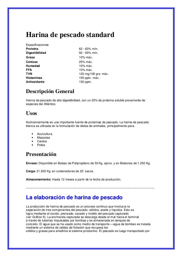 Proceso de la harina de pescado