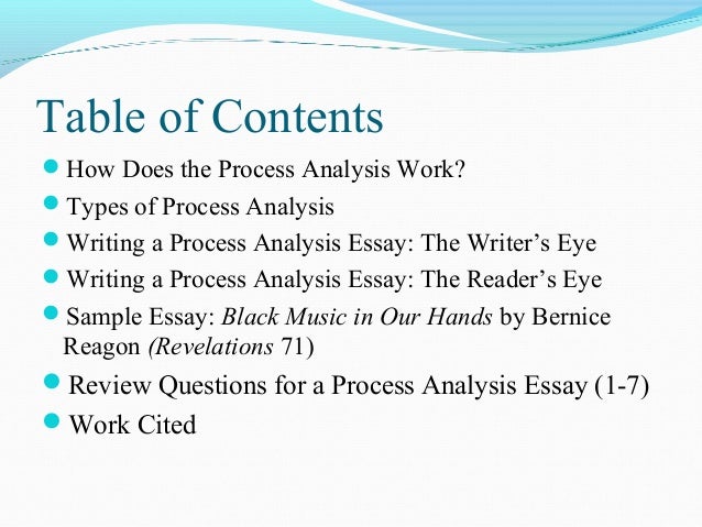 Process of analysis essay