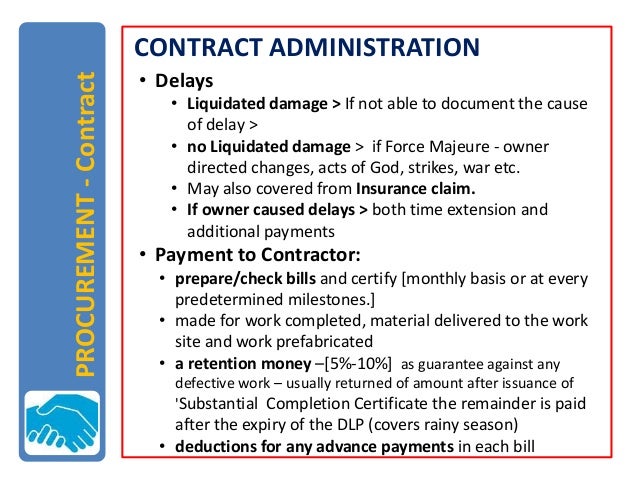 Construction Contract Administration Process Flow PROCUREMENT - Contract; 30. CONTRACT ADMINISTRATION ...