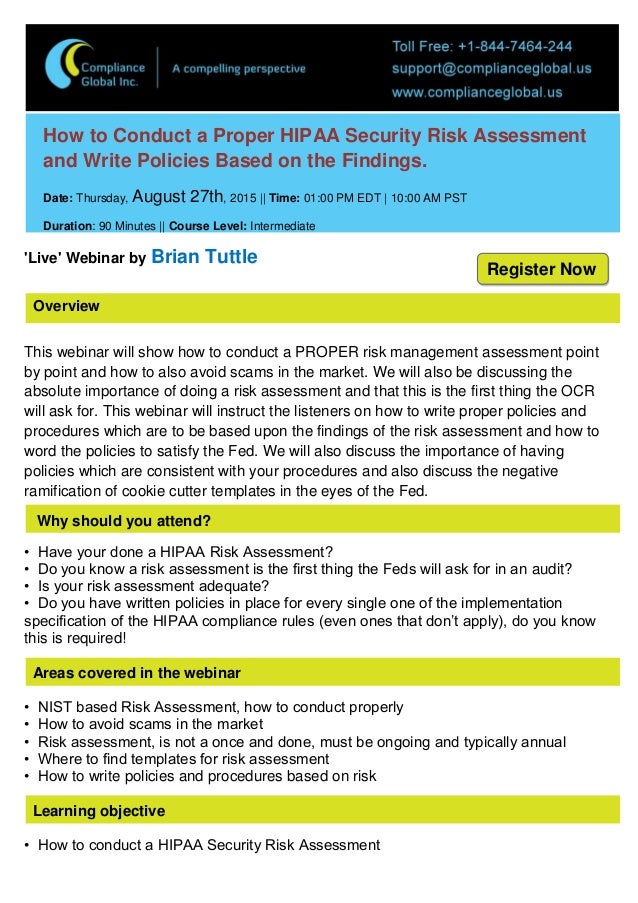 How To Conduct A Proper Hipaa Security Risk Assessment And Write Poli Hipaa Privacy Risk Assessment Template