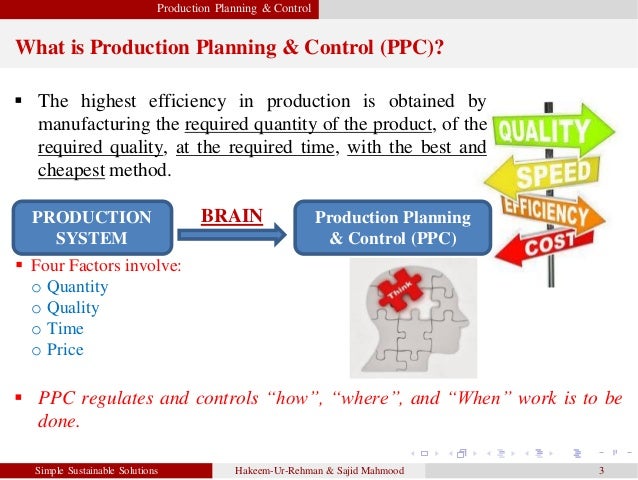 production planning and control production planning and control