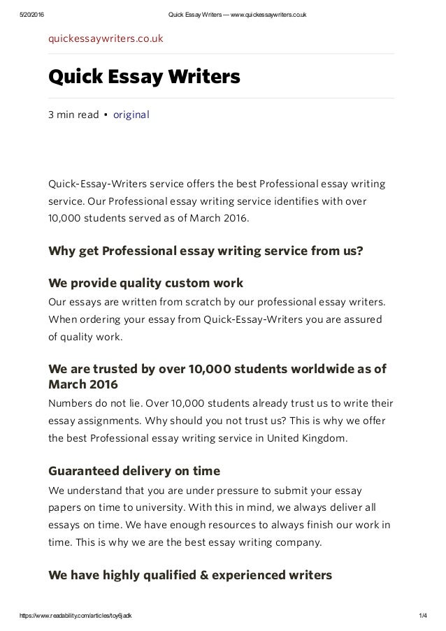 Essay writing service in london
