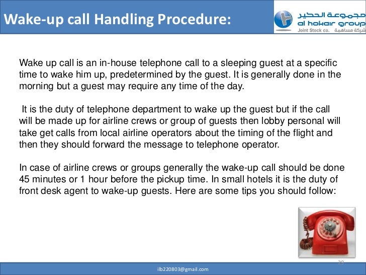 15 Hotel Wake Up Call Template Quality Plan Incoming Raw
