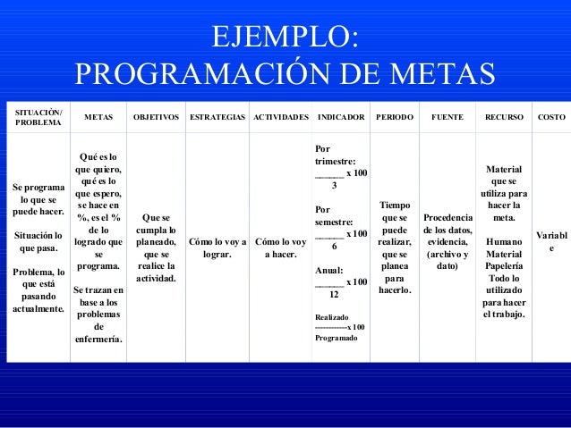Programación de metas