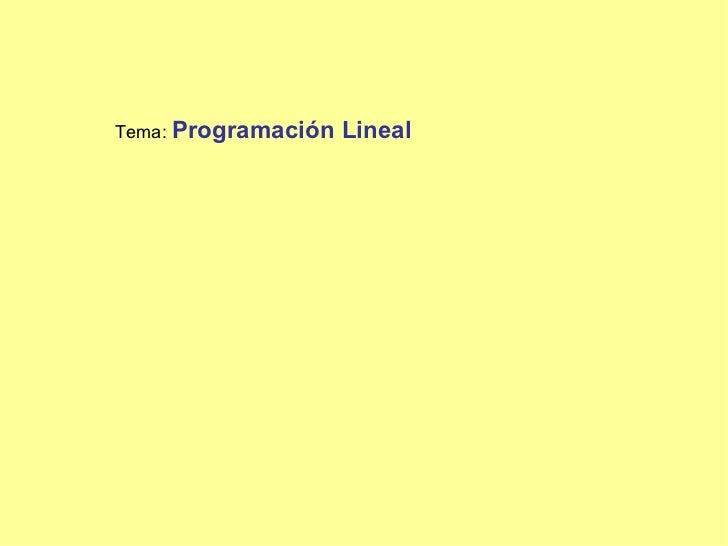 Programacion lineal