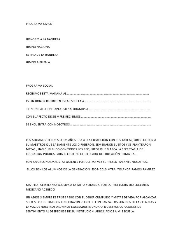 Programa Civico Para Clausura Programa Civico Para Clausura