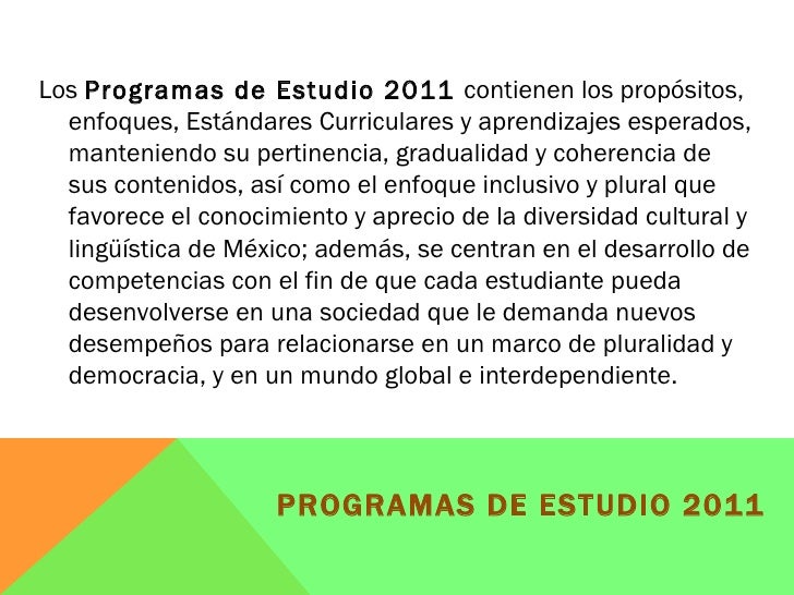 Programas de estudios 2011 (secundaria)