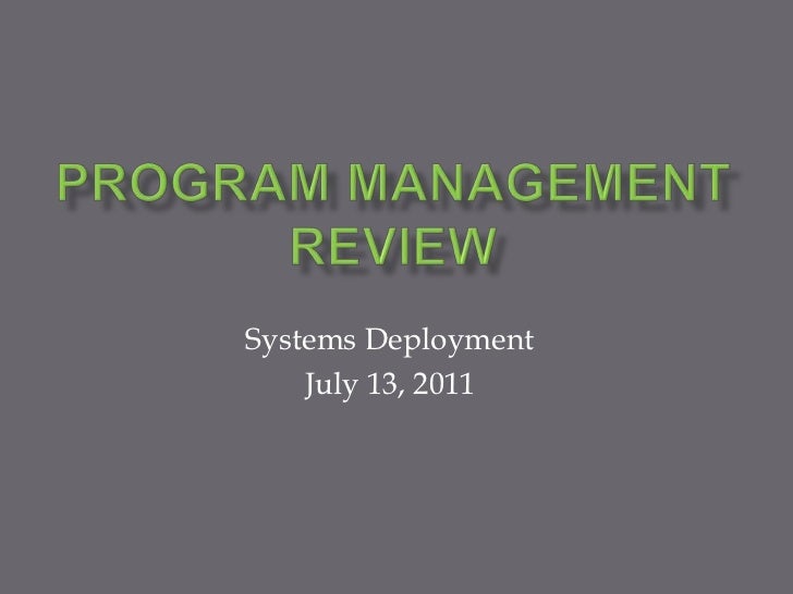Program Management Review Ppt