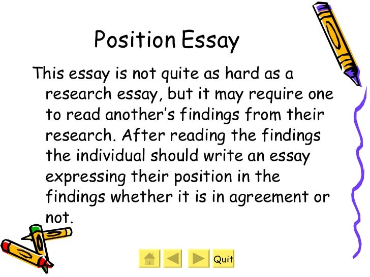 List different types of essays