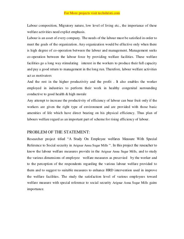 Research paper on employee welfare measures picture