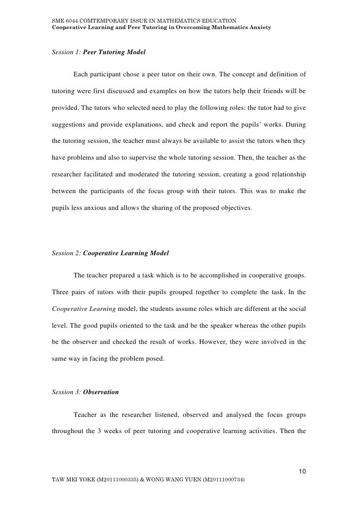 Sample thesis on cooperative learning