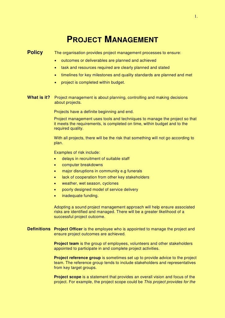 project document in scope management