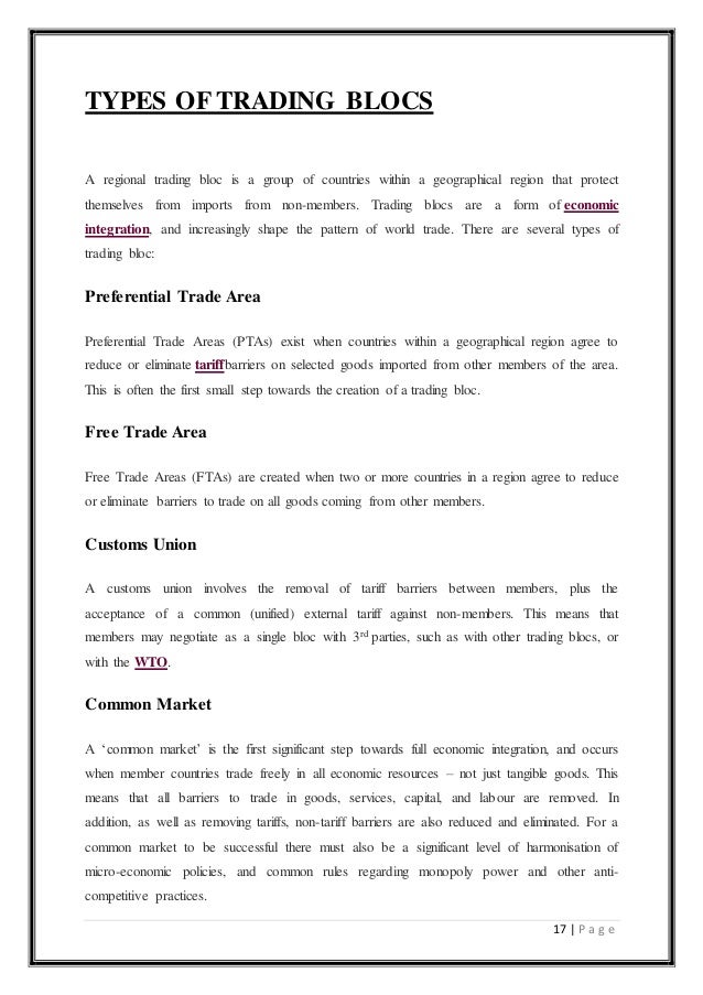 types of trade blocs types of trade blocs