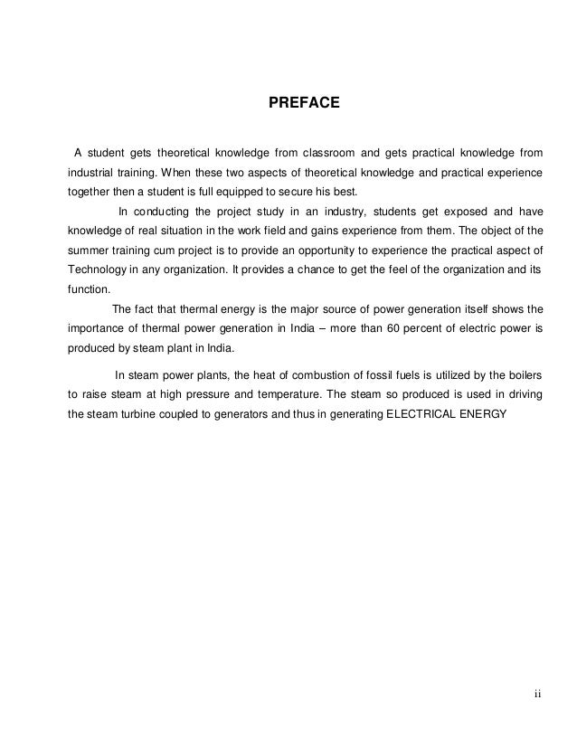 preface sle for project report project report of kota thermal power plant preface sle for project report project report of kota thermal power plant
