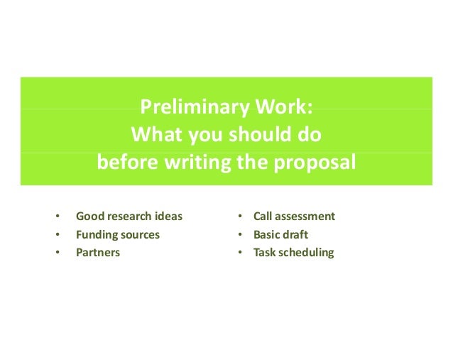 How to write good project proposals