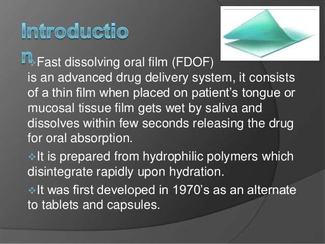 thesis of fast dissolving film