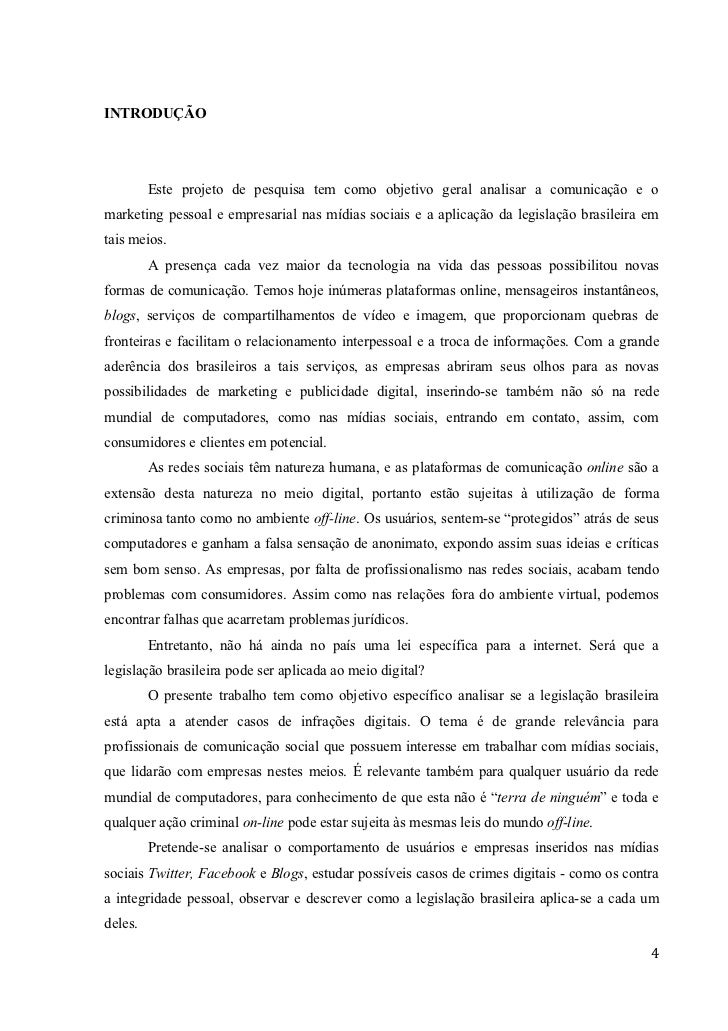 Projeto para monografia