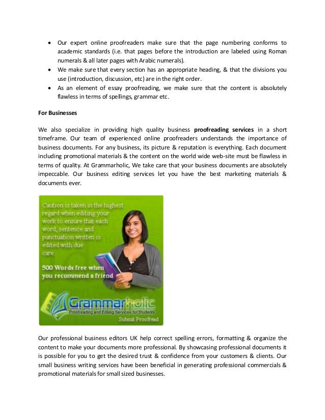 Essay Proofreading Services