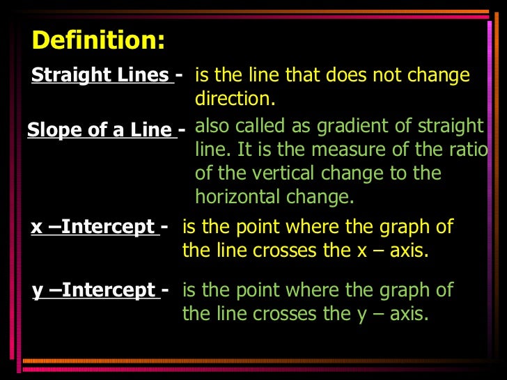 Properties of straight lines