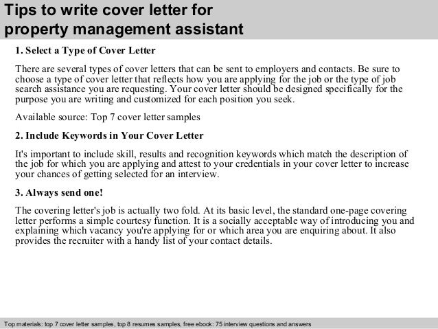 sample property management cover letter