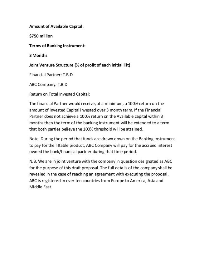 joint venture business plan sample