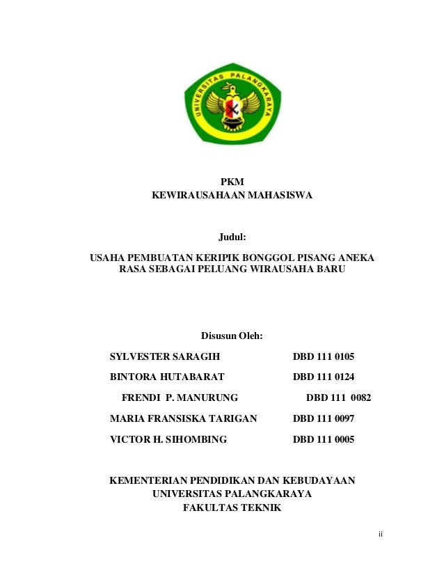 Proposal pkm beasiswa bbm universitas palangka raya 