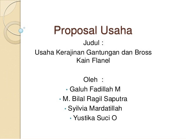 Contoh Proposal Usaha Upload Share And Discover  Share 