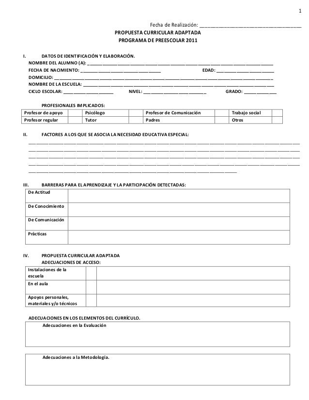 Ejemplos De Curriculo Pre Escolar | propuesta curricular adaptada preescolar Ejemplos De Curriculo Pre Escolar | propuesta curricular adaptada preescolar