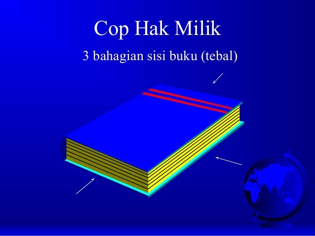 Cop Hak Milik
3 bahagian sisi buku (tebal)