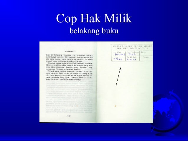 Cop Hak Milik
belakang buku