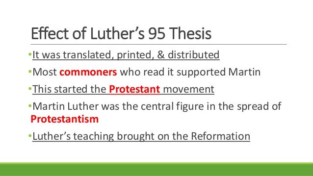 What was the impact of luther's 95 theses