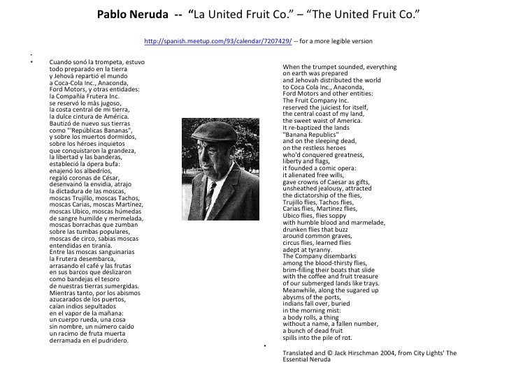 Pablo Neruda united fruit company Pablo Neruda united fruit company