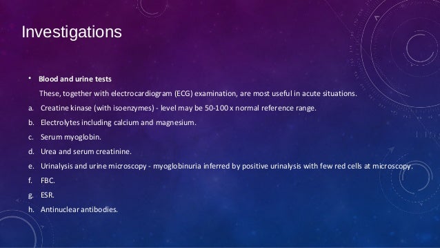 Proximal myopathy and causes