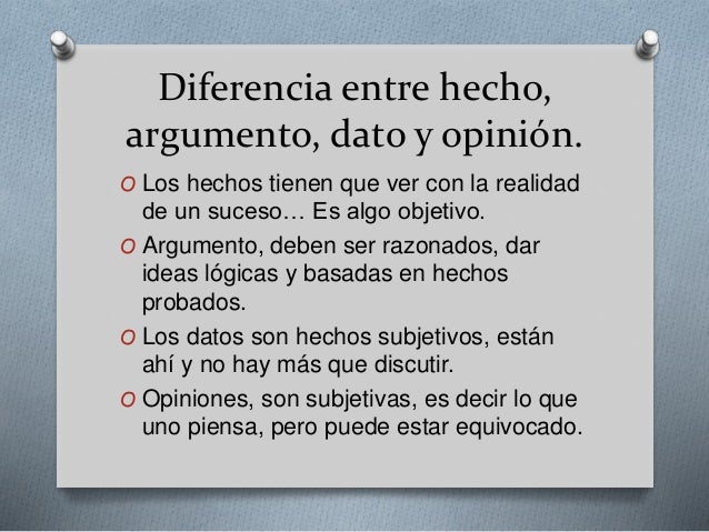 Cuál Es La Diferencia Entre Una Opinión Y Un Hecho es.slideshare.net