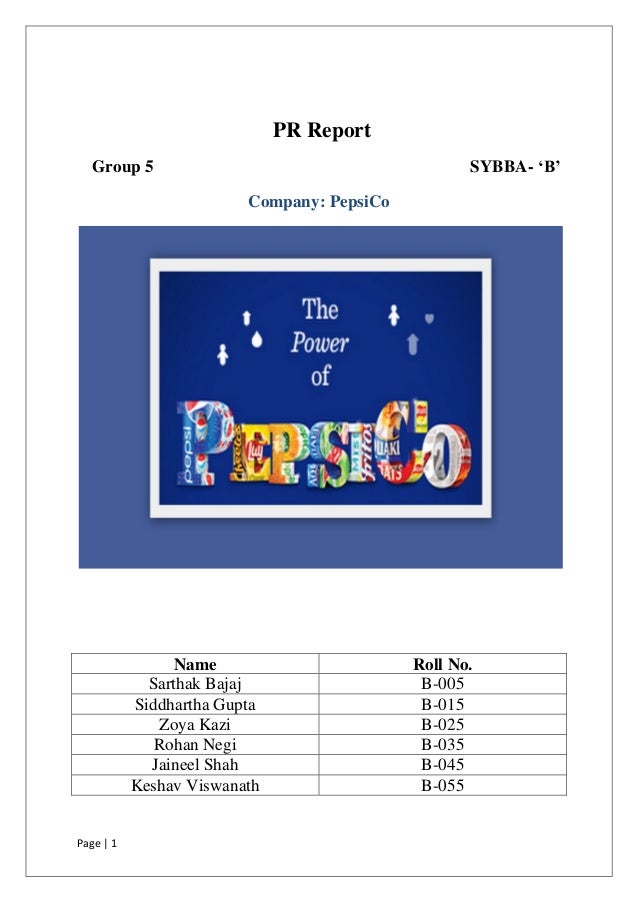 Pepsico diversification strategy ppt