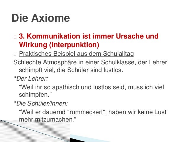 Kommunikation Ist Immer Ursache Und Wirkung Präsentation watzlawick