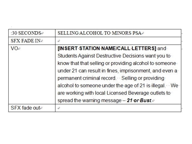 write a public service announcement for radio psa examples
