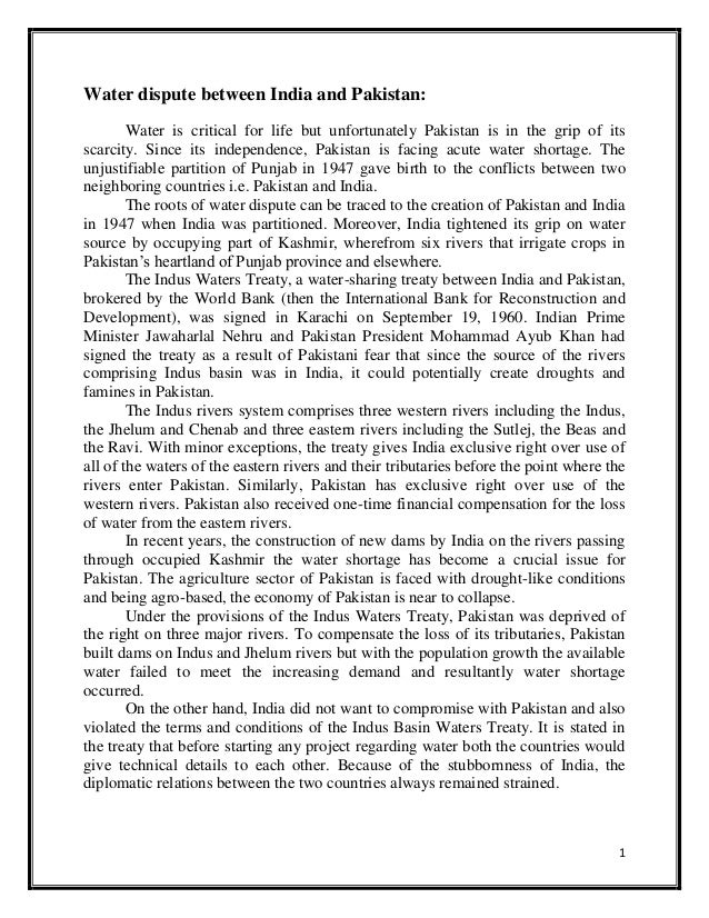 Essay on water disputes between states image